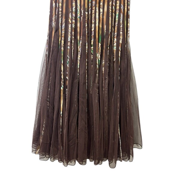 Vintage 90s CACHE Spaghetti Strap Brown Chocolate Party Cocktail Dress Size 8 - Picture 6 of 16